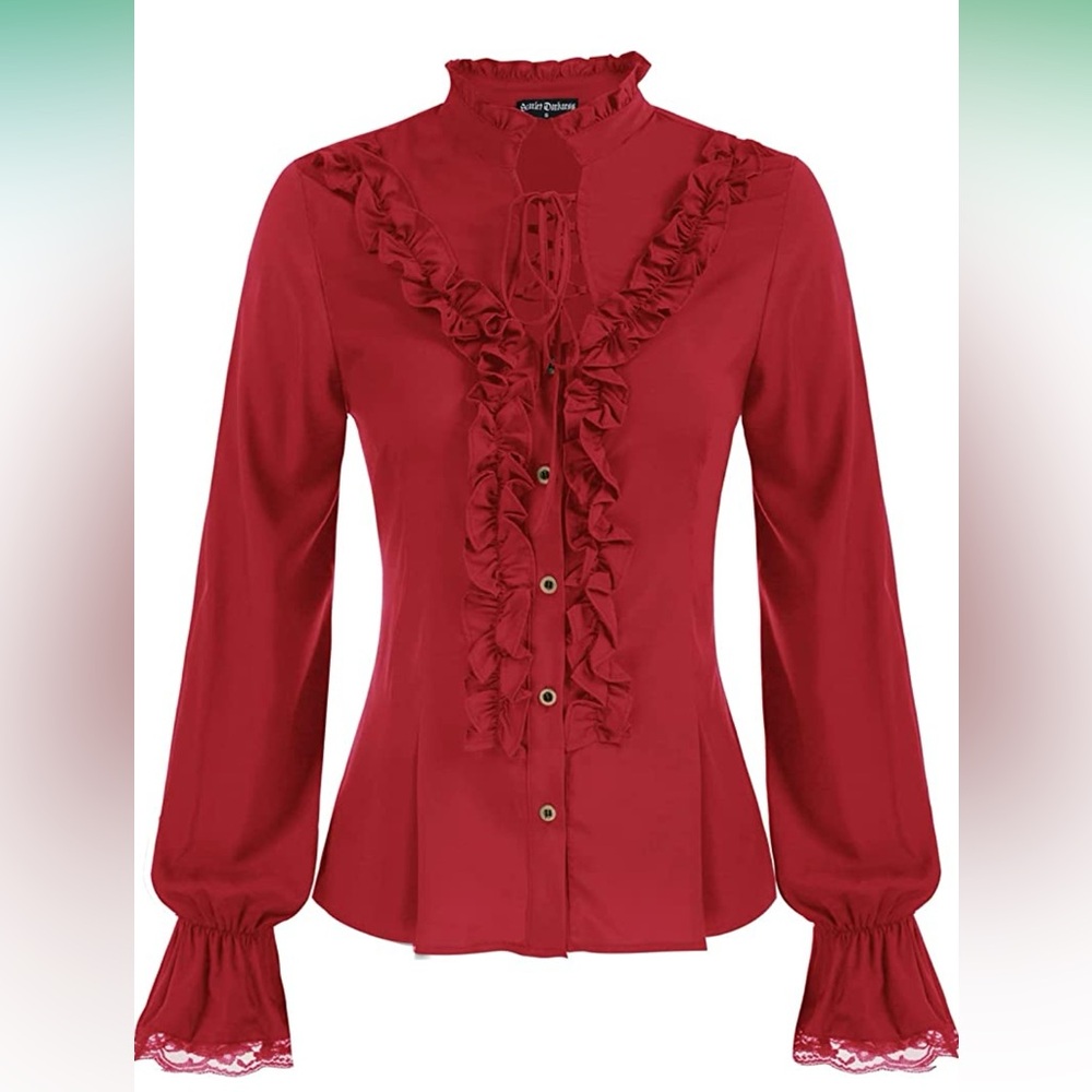 Red Ruffle Top - Picture 2 of 2